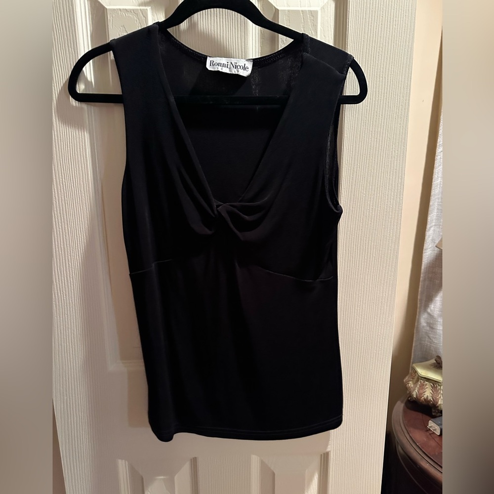 Ronni Nicole Black V-Neck Top